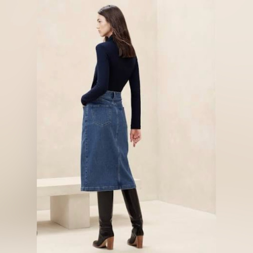 Banana Republic Factory Blue Denim Skirt
